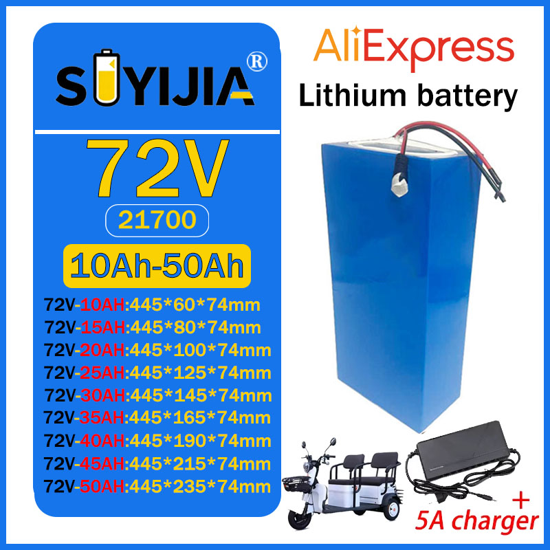 Electric Bicycle Battery 72V 30Ah - Bateria de lítio 21700 72V 50Ah