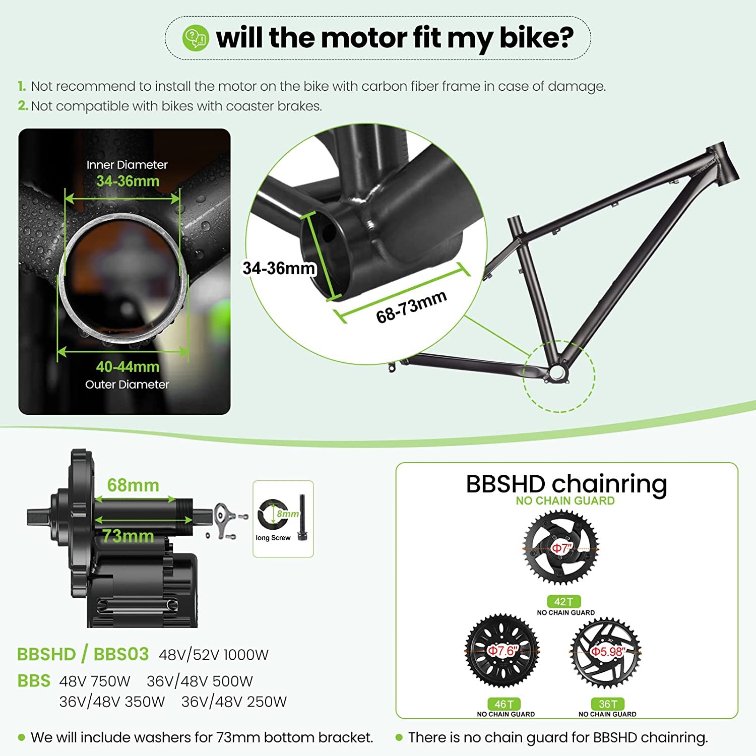 Bafang UART 48V/52V 1000W Moto - Bafang Bbshd 1000W Conversion Kit avaliação e preço
